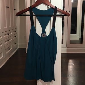 Teal and black dressy tank top